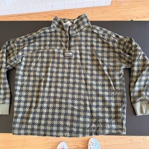 adidas Olive Green & Black Houndstooth Zip Hoodie